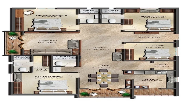 Lansum Elena 4 Bhk Apartment Floor Plan